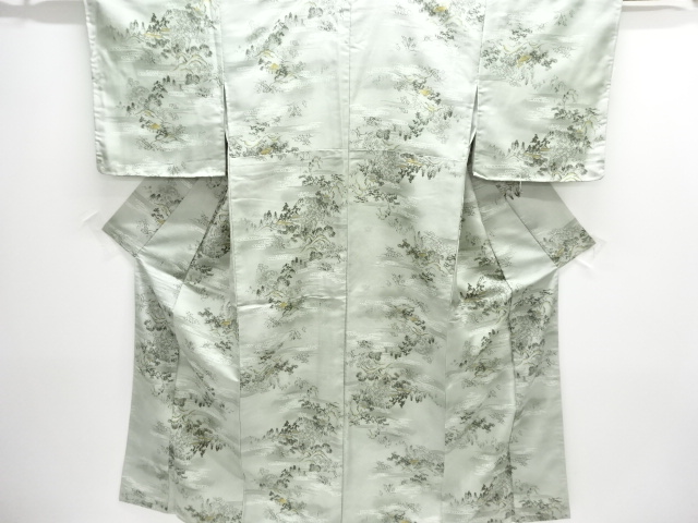 未使用品　流水に草木模様小紋着物